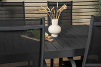 Relaxstol Copacabana & Marbella 2-pakk + Spisebord rektangulært 160 x 100 – svart