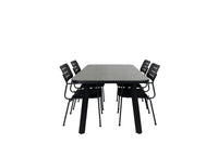 Spisegruppe Nicke & Paola 2-pakk + rektangulært spisebord 200 × 100 – svart