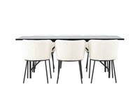 Spisegruppe Astrid & Edina 200 x 90 2-pakk – svart og hvit