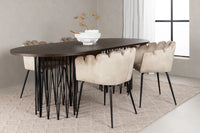 Spisegruppe Limhamn & Stone + Ovalt 220 x 100 – beige og mokka