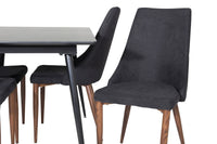Spisebord rektangulært 120 x 80 + spisestol 2-pakk – svart