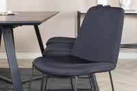 Spisestol 2-pakk + rektangulært spisebord 180 x 90 – svart