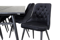 Spisegruppe Sleek & Velvet Deluxe 195 x 95 2-pakk – svart