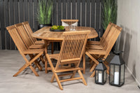Spisestol Kenya 2-pakk + Spisebord ovalt 180 x 120 – natur