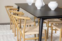 Spisegruppe 230 x 85 – beige og svart