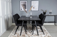 Spisebord Sleek & Gemma 195 x 95 + spisestol 2-pakk – svart