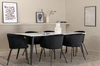 Spisegruppe Berit & Jimmy 195 x 90 – svart og hvit
