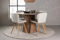 Spisegruppe rund ⌀120 2-pakk – natur og beige