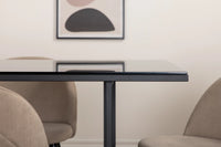Spisegruppe rektangulær 200 x 90 + spisestol 2-pakk – svart og beige