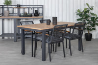 Spisestol Dallas & Panama 2-pakk + Rektangulært spisebord 152 x 90 – svart