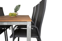 Lenestol Copacabana & Zenia 2-pakk – svart + Rektangulært spisebord 200 × 100 – natur
