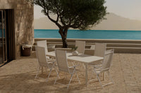 Spisebord 200 x 90 + posisjonsstol 2-pakk – beige
