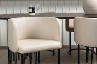 Spisegruppe oval 220 x 100 – mokka og beige