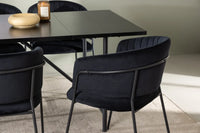 Spisegruppe Astrid & Selma 200 x 90 med spisestoler 2-pakk – svart