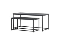 Sofabord Stål Bord 1: 100 cm Bord 2: 75 cm x Bord 1: 43 cm Bord 2: 33 – svart