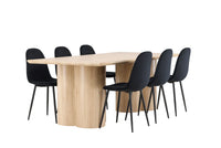 Spisegruppe Polar & Olivia 2-pakk 210 x 100 – svart og natur