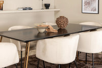 Spisegruppe Berit & Petra 190 x 90 – beige og svart