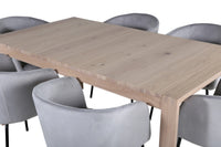 Spisegruppe Slider & Berit 170 x 95 – hvitvasket og grå