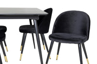 Spisebord rektangulært 120 x 80 + spisestol 2-pakk – svart
