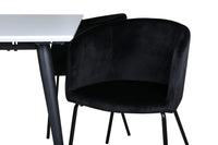 Spisestol og spisebord Berit & Jimmy 150 x 90 – svart og hvit