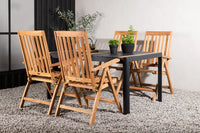 Spisebord Togo & Kenya 150 x 90 med posisjonsstoler – svart og natur
