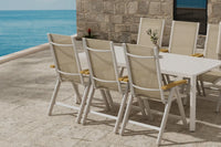 Spisegruppe Giardini & Panama 200 x 90 + posisjonsstol 2-pakk – beige