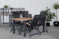 Posisjonsstol Panama 2-pakk + Rektangulært spisebord 152 x 90 – svart