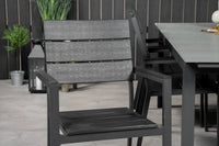 Spisegruppe Levels rektangulær 229 × 100 + spisestol 2-pakk – svart