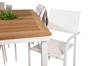 Spisestol Santorini & Panama 2-pakk + Rektangulært spisebord 160 x 90 – hvit