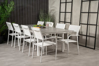 Spisegruppe Levels & Santorini 160 x 100 + 2-pakk spisestol – hvit