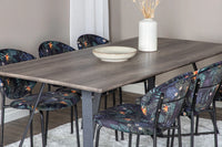 Spisestol Vault & Marina 2-pakk – svart + Rektangulært spisebord 180 x 90 – natur