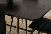 Spisegruppe Uno & Windu 200 x 90 + 2-pakk – svart