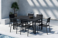 Spisestol Copacabana & Capo 2-pakk + rektangulært spisebord 160/240 x 100 – svart