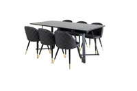 Spisegruppe Marina & Velvet 180 x 90 2-pakk – svart