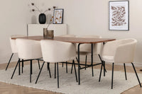 Spisegruppe Berit & Uno 200 x 90 – beige og natur
