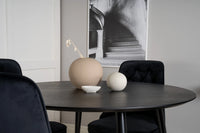 Spisegruppe Deluxe Rund ⌀115 + spisestol 2-pakk – svart
