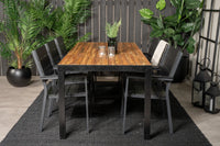 Spisestol 2-pakk – svart + Rektangulært spisebord 205 x 90 – natur