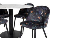 Spisestol Velvet & Estelle 2-pakk – svart + Spisebord rundt ⌀106 – hvit