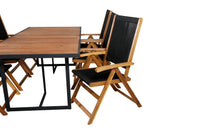 Spisestol Little John & Khung 2-pakk + rektangulært spisebord 200 × 100 – svart og natur