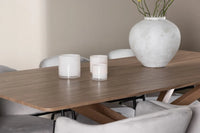 Spisestol Evelina & Piazza 2-pakk + rektangulært spisebord 180 x 90 – grå og mocca