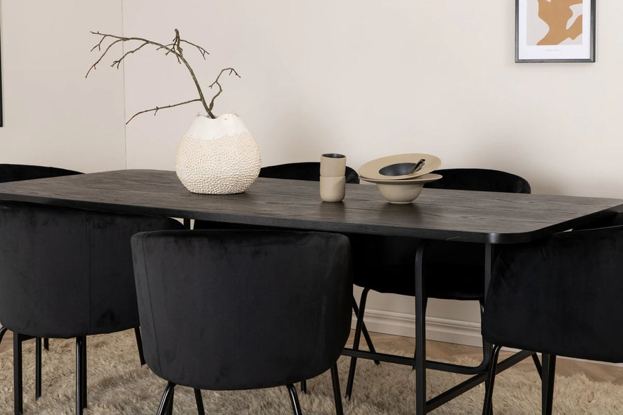 Spisegruppe Berit & Uno 200 x 90 – svart