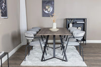 Spisestol Arrow & Marina 2-pakk + Spisebord rektangulært 180 x 90 – grå og natur