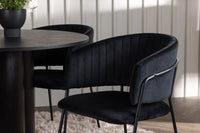 Spisegruppe Olivia rund ⌀110 + 2-pakk spisestoler – svart