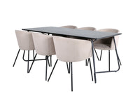 Spisegruppe Berit & Petra 190 x 90 – beige og svart