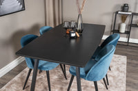 Spisegruppe Velvet & Inca 2-pakk 160 x 85 – blå og svart