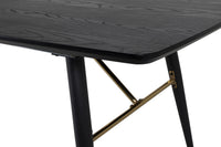 Spisebord rektangulært 180 x 85 – gull og svart