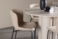 Spisestol Modesto & Olivia 2-pakk + Spisebord rundt ⌀110 – beige