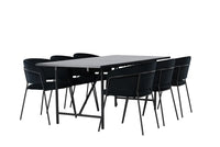 Spisegruppe Astrid & Selma 200 x 90 med spisestoler 2-pakk – svart