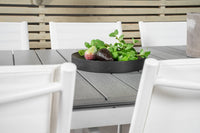 Spisebord Levels & Santorini rektangulært 229 × 100 + spisestol 2-pakk – hvit
