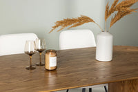 Spisegruppe oval 180 x 90 + Rosie & Isolde 2-pakk – beige og natur